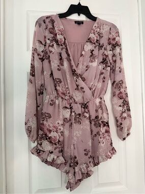 Blush Floral Surplice Romper